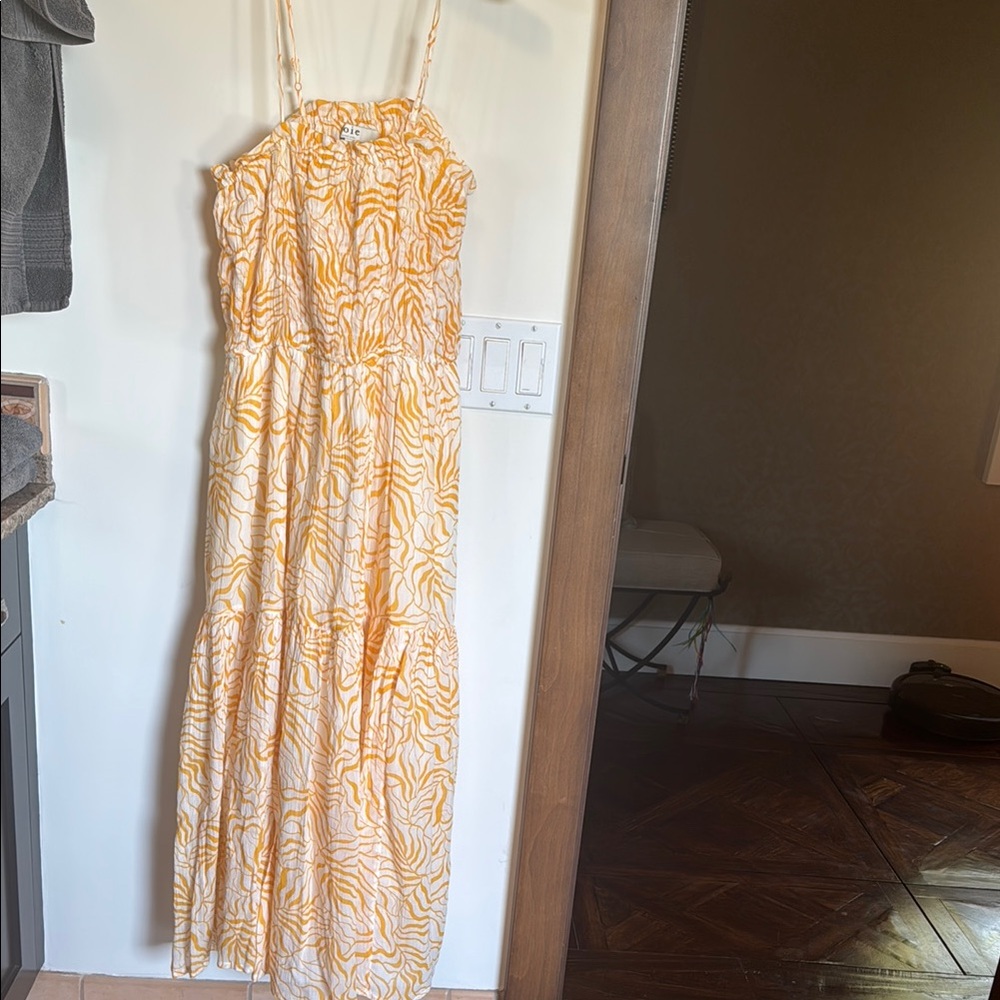 Joie Orange Cream Spaghetti Strap Maxi Sundress